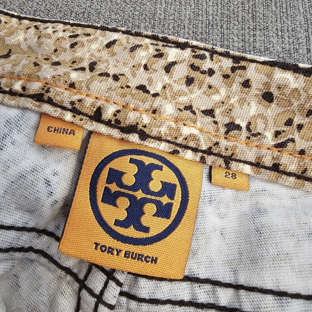 Tory Burch Reptile Snakeskin Brown Tan Super Skinny Jeans Size 28 - Picture 5 of 9